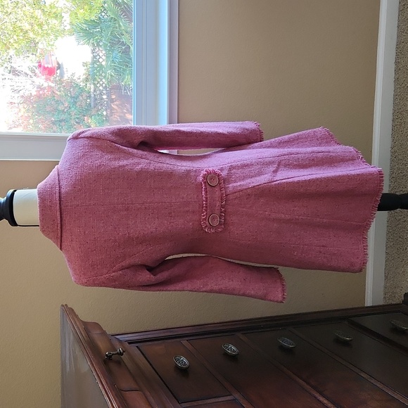 Cabi pink tweed Pea Coat size 6 - Picture 2 of 7